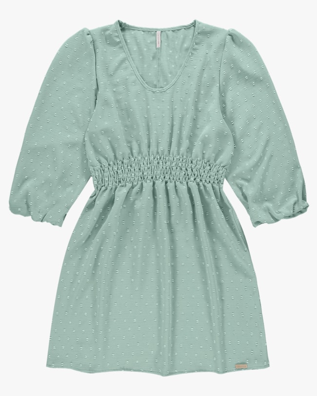 Vestido Curto Evasê com Manga 7/8 - Cereja Rosa - Green  P-c09f1f10-19c6-41ee-8cdb-c1c478eba5e8