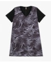 Vestido Curto Feminino Plus Size em Tecido Plano - Cereja Rosa - Preto-74d2e226-33a5-4420-97f7-a7dfff550d2b