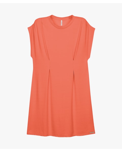 Vestido Curto Feminino Plus Size em Viscose - Cereja Rosa - Mango