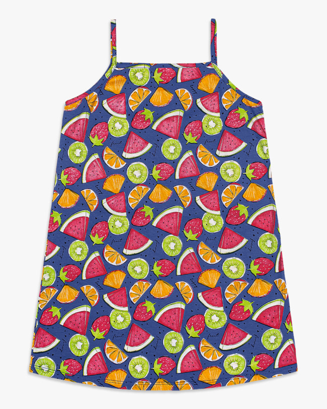 Vestido Curto Infantil com Estampa Frutas - Kely Kety - Lazuli-b5ee7343-c800-4de0-8755-3d8f365ea495