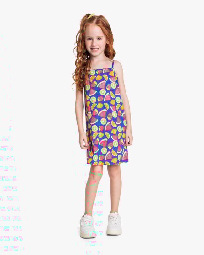 Vestido Curto Infantil com Estampa Frutas - Kely Kety - Lazuli-67132922-2e4e-4de3-b39d-17e802b91eb2