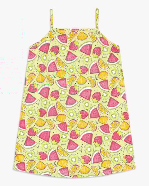 Vestido Curto Infantil com Estampa Frutas - Kely Kety - Lume