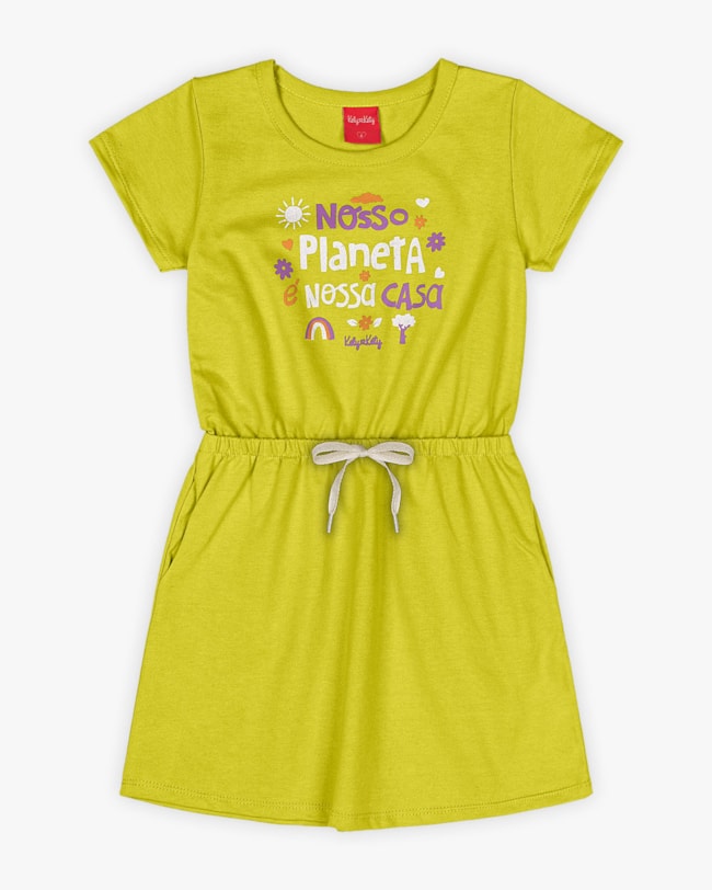 Vestido Curto Infantil em Moletinho com Bolsos -Kely Kety - Aspargo-000cf746-5e3b-47f2-837a-9c7c5fcf3850