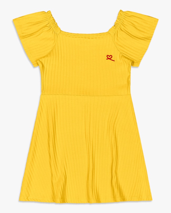 Vestido Curto Infantil em Viscose Canelada - Kely Kety - Sol-2879c4be-3e97-443a-b979-f93aa07f7ad1