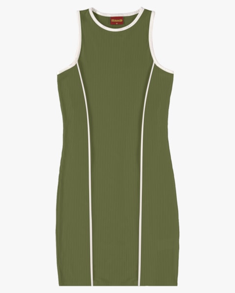 Vestido Curto Juvenil Canelado com Filete - BaseD - Oliveira