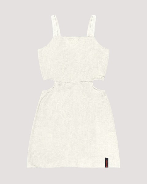 Vestido Curto Juvenil com Abertura Lateral Based Natural