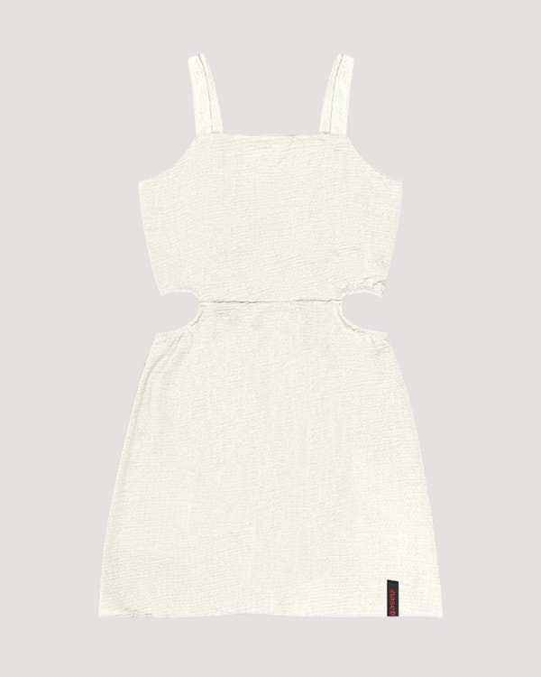 Vestido Curto Juvenil com Abertura Lateral Based Natural