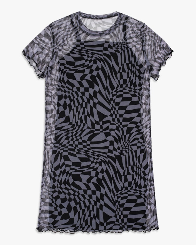 Vestido Curto Juvenil com Tule Estampado - BaseD - Preto-7023da5b-c6ff-44a7-aced-58a5b14ca991