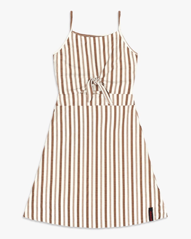 Vestido Curto Juvenil Cut Out em Canelado Listrado - BaseD - Natural-8da166dd-e3b9-4abe-ab71-3b03ff56a3cd