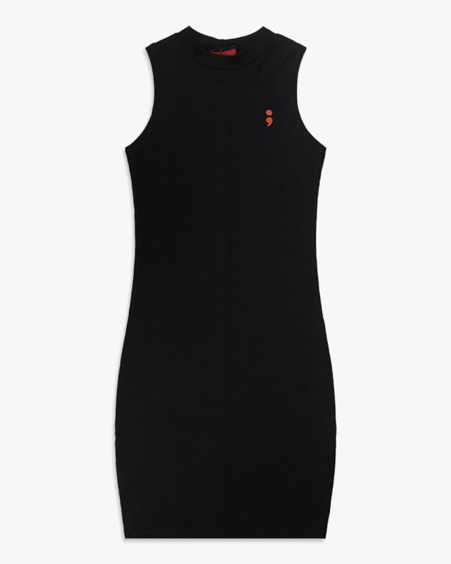 Vestido Curto Juvenil Halter Neck Canelado - BaseD - Preto-da31fd34-9e57-4abd-9e2f-21f21c301312