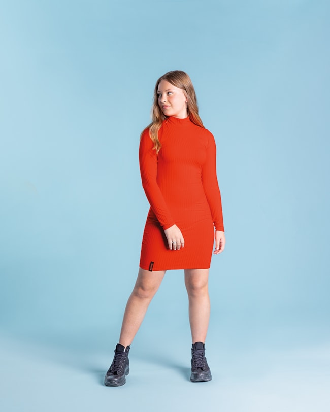 Vestido Curto Juvenil Manga Longa em Canelado BaseD - Carrot-f4bcdb49-60ef-4e62-9872-356cfc0099b8