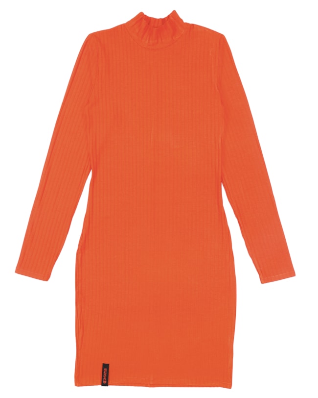 Vestido Curto Juvenil Manga Longa em Canelado BaseD - Carrot-ee1a7471-b7f4-417a-b7c1-3435fe8b73c9