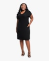 Vestido Curto Plus Size Canelado com Bolso - Cereja Rosa -Preto-67e6db8d-955c-4b09-b310-55ba63f0c53b