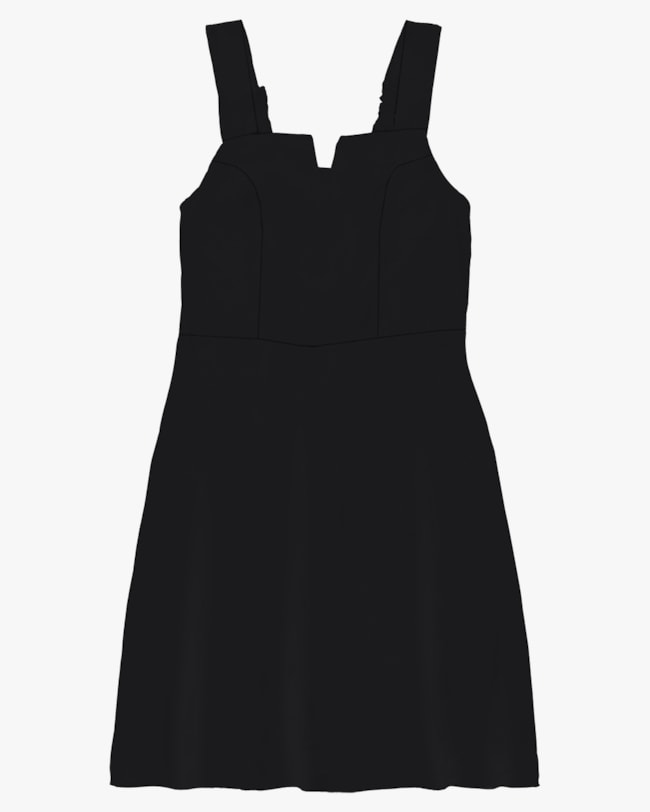 Vestido Curto Plus Size com Alça Ajustável - Cereja Rosa - Preto-8416e614-a366-4f11-92c2-f95fb564a0b1