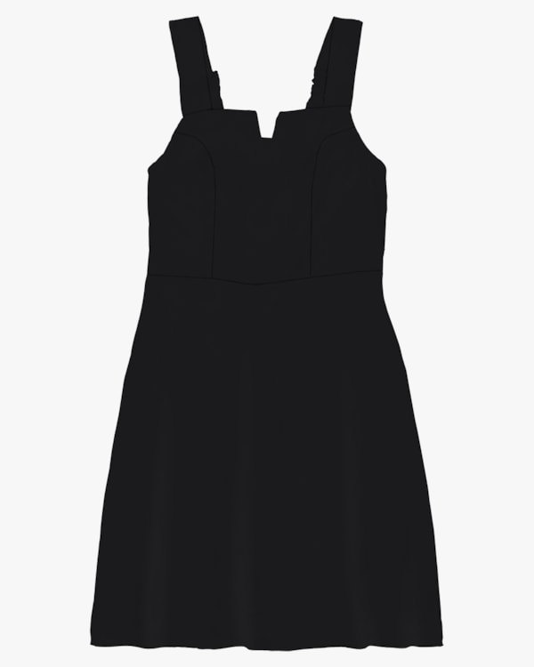 Vestido Curto Plus Size com Alça Ajustável - Cereja Rosa - Preto