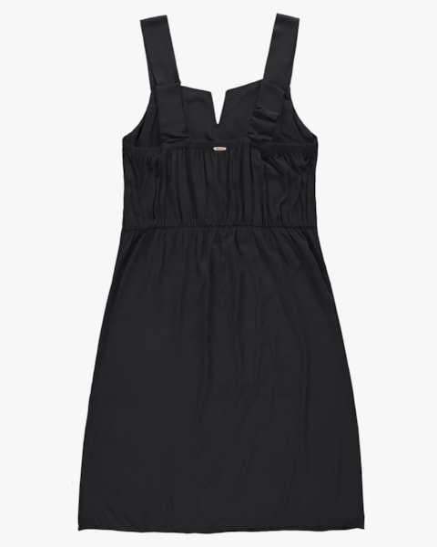 Vestido Curto Plus Size com Alça Ajustável - Cereja Rosa - Preto