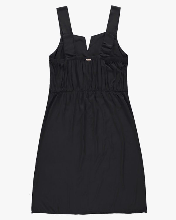 Vestido Curto Plus Size com Alça Ajustável - Cereja Rosa - Preto