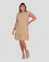 Vestido Curto Plus Size com Babado na Barra Cereja Rosa Bege-fcfd3fcb-41fe-45ca-b851-4701c428846b