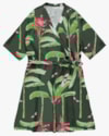 Vestido Curto Plus Size com Decote Transpassado - Cereja Rosa - Basílico P-5ae5abb5-d83c-4eab-b449-f47a4fff52f9