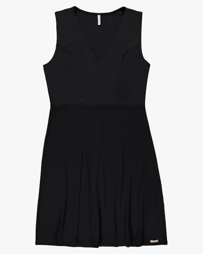 Vestido Curto Plus Size com Decote V - Cereja Rosa - Preto P-ec39ea6d-01ae-442e-8b63-5a69f0b51c48