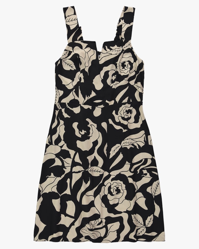 Vestido Curto Plus Size Estampado - Cereja Rosa - Black-378e7aa1-d576-4b59-99cf-6d5368476502