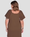 Vestido Curto Plus Size Estampado Cereja Rosa Marrom-2f81dfbd-da24-4cdd-96e8-1ae8306d2b59