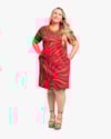Vestido Curto Plus Size Estampado com Retilínea - Cereja Rosa - Tango-dec55324-9ef2-4103-aea9-a0d388793248