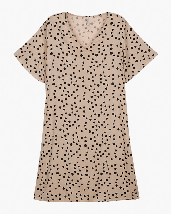 Vestido Curto Plus Size Estampado em Viscose Linho - Cereja Rosa - Macchiato-64029051-dec0-458c-b99b-bc0885ac58aa