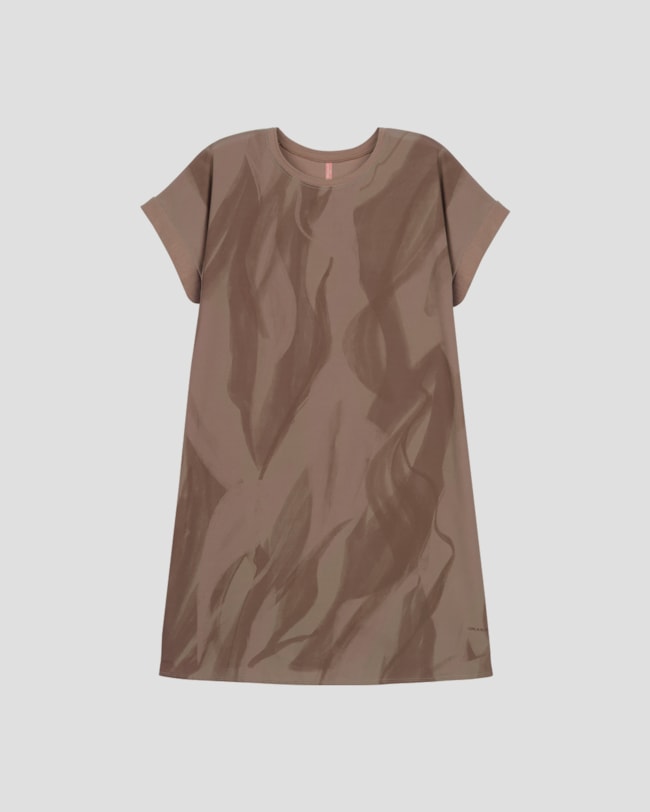 Vestido Curto Plus Size Frente Estampada Cereja Rosa Marrom-c416bfa8-1eb6-48ad-aba3-841ab950c775