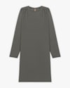 Vestido Curto Plus Size Manga Longa em Malha Crepe - Cereja Rosa - Dark Gray-437fc0a3-b5c9-49fe-b812-4e28a3d7a0f9