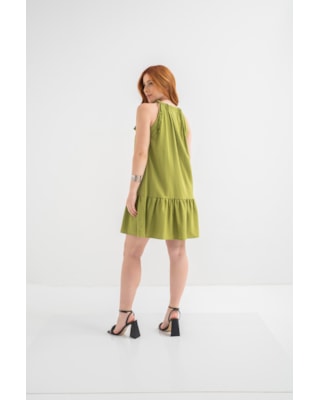 Vestido de Viscose com Linho Cereja Rosa