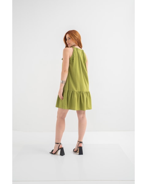 Vestido de Viscose com Linho Cereja Rosa