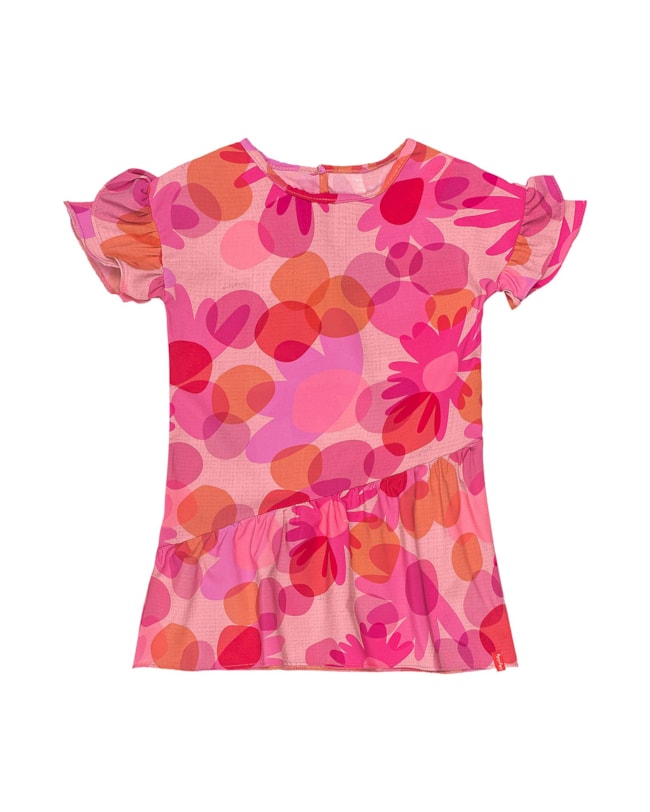 Vestido em Tecido com Babados nas Mangas Menina Kely Kety-75c0a043-2c3d-42f9-8a8c-78cec1d57f26