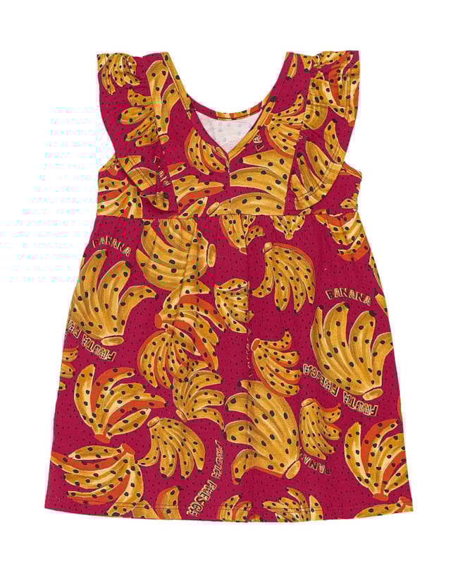 Vestido Estampado com Babados Mangas Menina Kely Kety-c4523584-7814-456e-a7a2-22aea2b21103