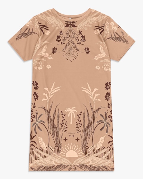 Vestido Estampado Manga Curta - Cereja Rosa - Toffee