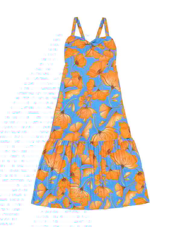 Vestido Feminino Cereja Rosa Floral