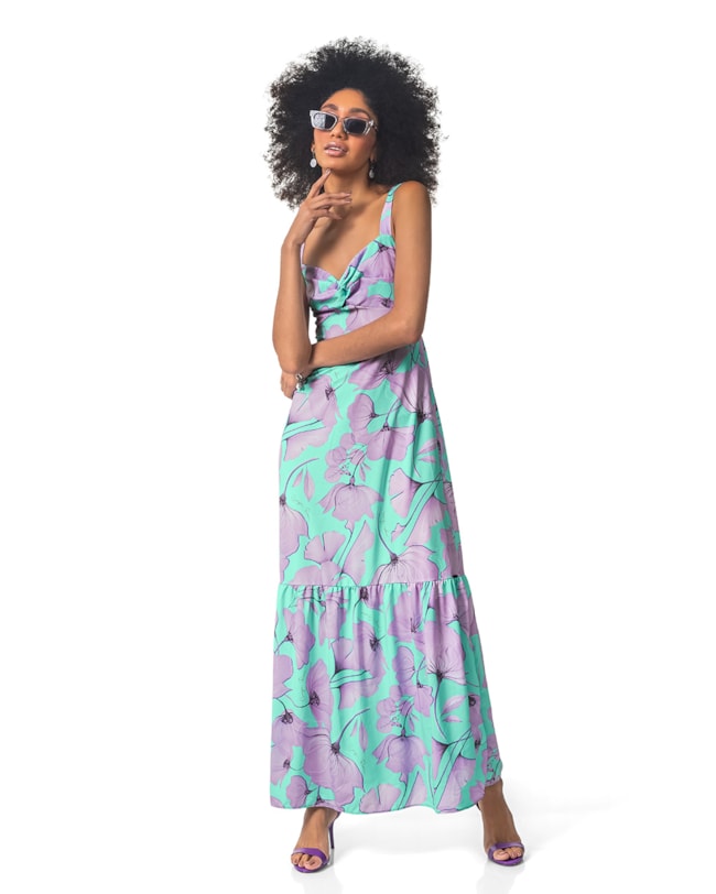 Vestido Feminino Cereja Rosa Floral-d8e31526-020b-415f-be93-56111f4eb8c6