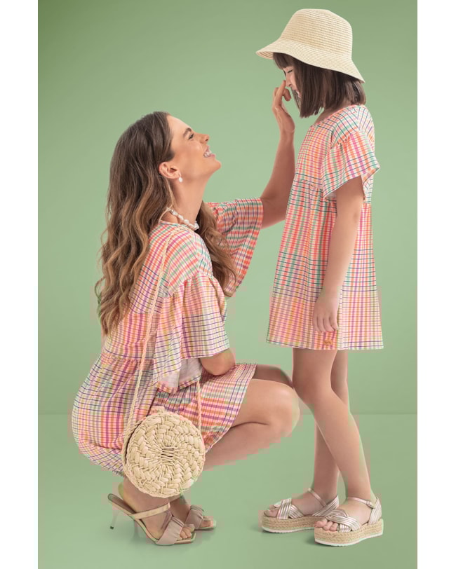 Vestido Feminino Cereja Rosa Mãe e Filha-973f458c-c5d5-42cb-8a5e-5c45792f8b00