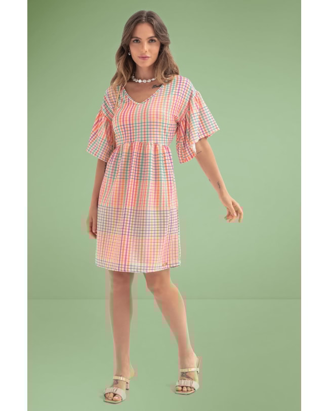 Vestido Feminino Cereja Rosa Mãe e Filha-f668347e-f976-4a56-b078-d8b35b3b371f