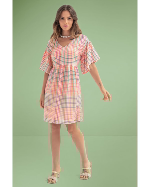 Vestido Feminino Cereja Rosa Mãe e Filha