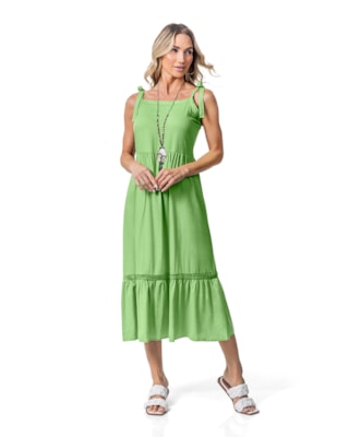 Vestido Feminino Cereja Rosa Midi