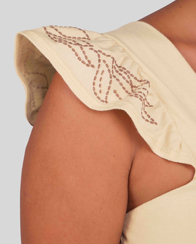 Vestido Feminino com Alça Babado Cereja Rosa Bege-4518782c-c966-4bf4-85ce-e91cefcdf723