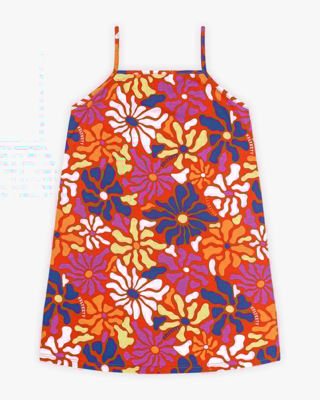 Vestido Infantil Alça Fina Estampa Floral - Kely Kety- Carrot-83846fad-14e2-495e-be25-620a6108c9f4