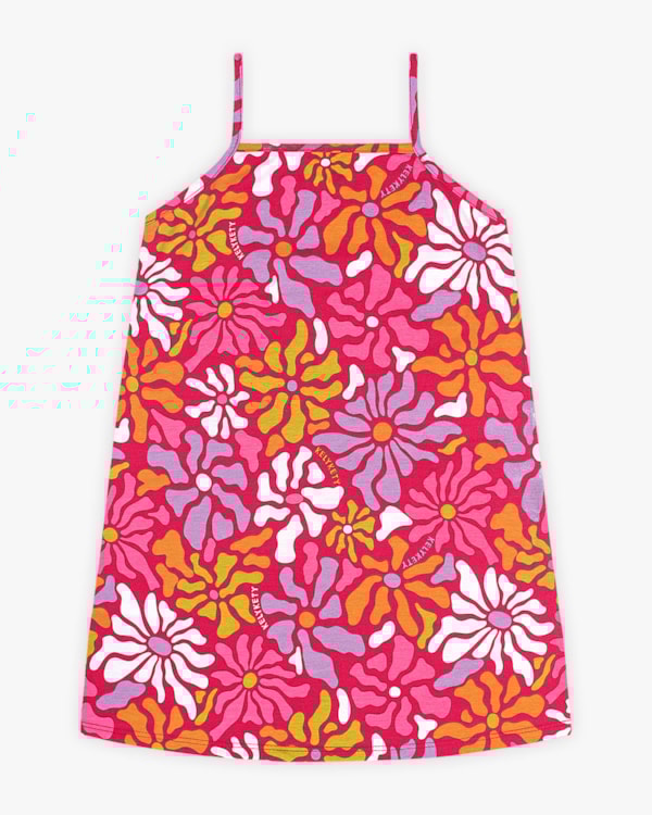 Vestido Infantil Alça Fina Estampa Floral - Kely Kety- Cherry