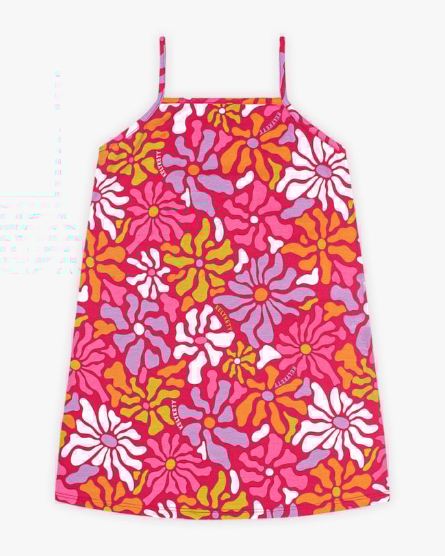Vestido Infantil Alça Fina Estampa Floral - Kely Kety- Cherry-95ca08a7-8c72-4277-a5eb-47df17fe77b8