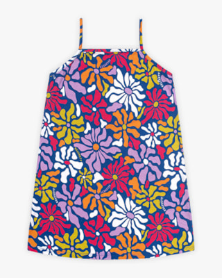 Vestido Infantil Alça Fina Estampa Floral - Kely Kety- Mosaico
