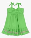 Vestido Infantil com Babados e Detalhes Florais - Kely Kety - Pistache-56ef87dc-e8fa-4fad-a48f-de5d2c09cb62
