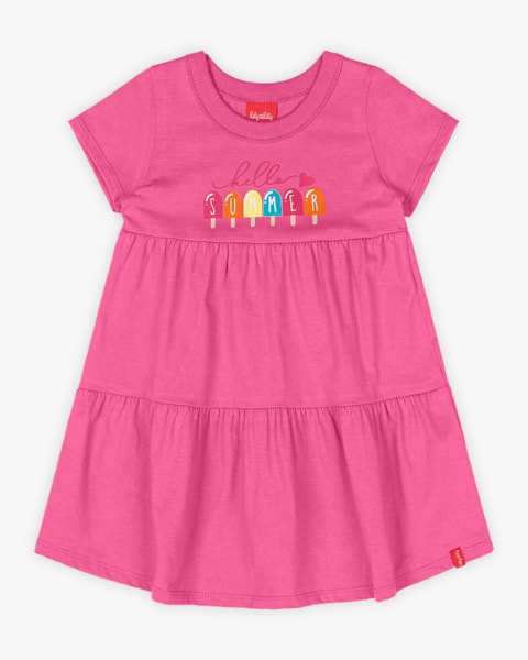 Vestido Infantil com Babados Estampa Picolé - Kely Kety - Blossom