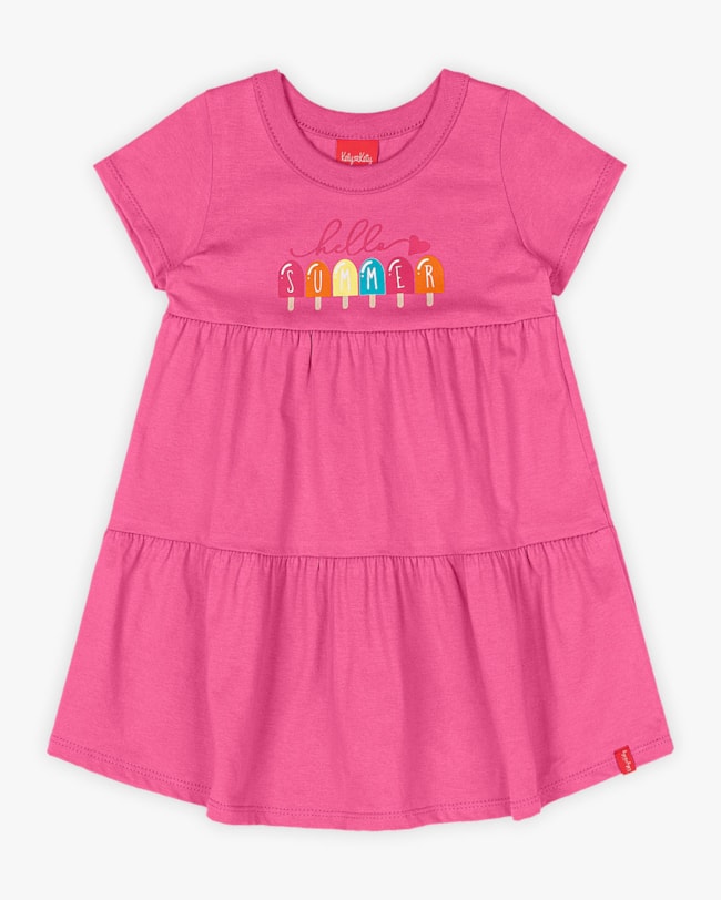 Vestido Infantil com Babados Estampa Picolé - Kely Kety - Blossom-34c064e5-14c8-4157-97e5-9063924799d7