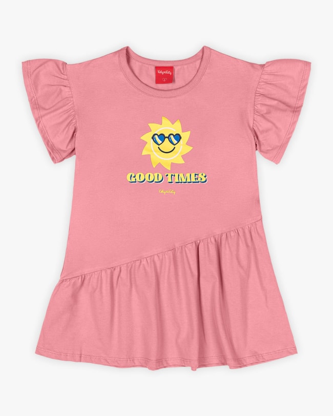 Vestido Infantil com Babados Estampa Sol - Kely kety - Bala de Goma-2be9a9e7-a0db-4c45-b472-f3c7e0e671ad